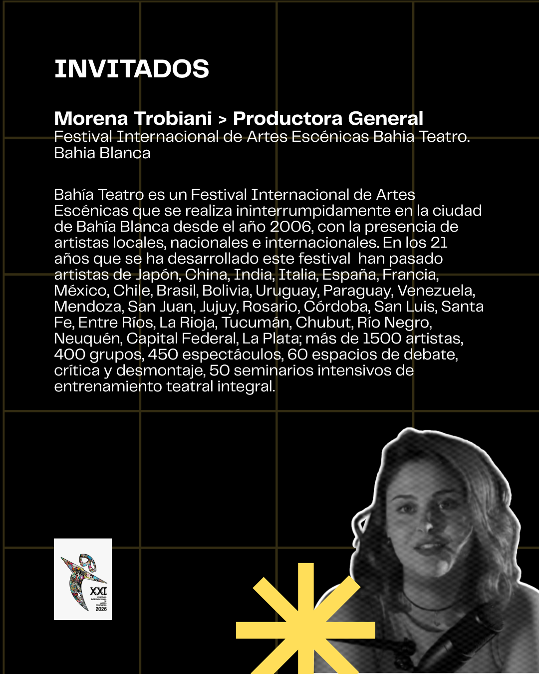 Morena Trobiani – Productora General (Festival Bahía Teatro)