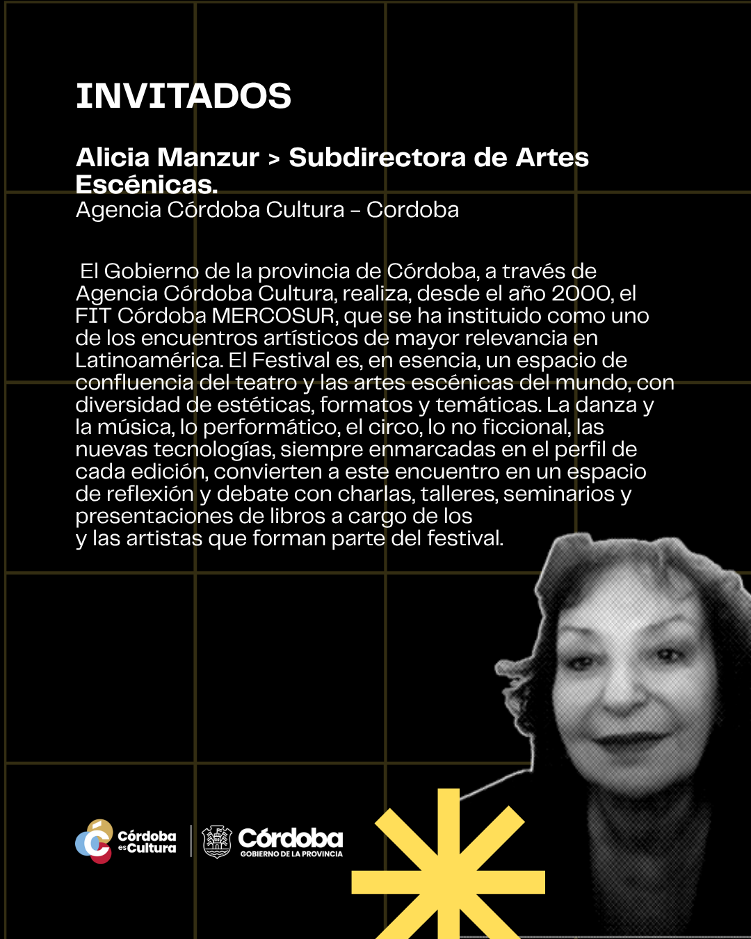 Alicia Manzur – Subdirectora de Artes Escénicas (Agencia Córdoba Cultura)